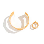 Gold Hammered Bangle Set for Women - Unique Style