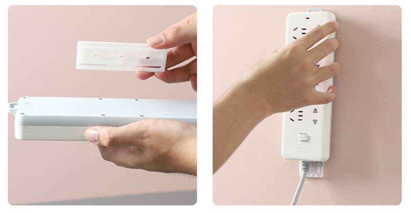 Wall Mounted Power Strip with USB & Organizer Holders