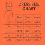 Floral Summer Dress Size Chart from Small to 2XL size in Inches.