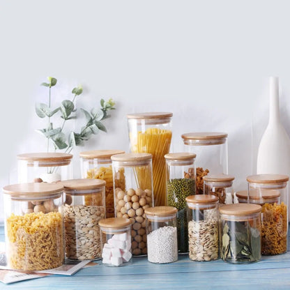 Bamboo-Covered Borosilicate Glass Food Storage Containers - UrSuperMart