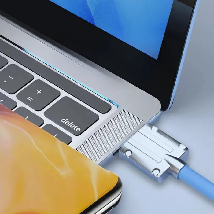 Demonstrating high-speed data transfer capability of USB cable, transferring 1GB in 25 seconds.