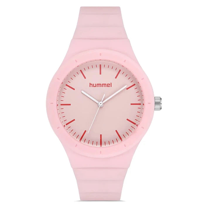 Hummel HM-1003LA-3 pink women's watch with minimalist design and silicone strap for chic fashion