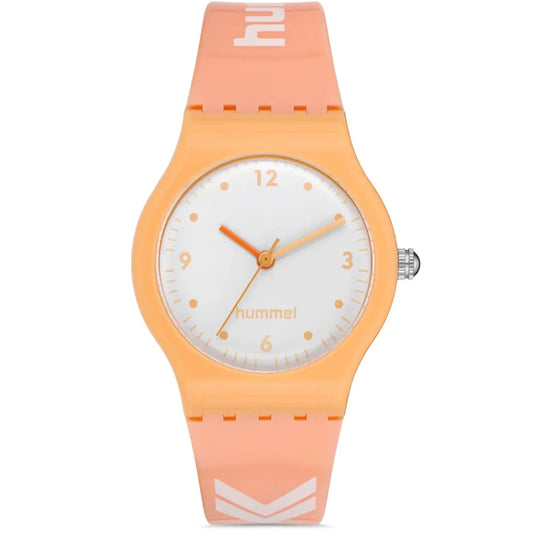 Hummel HM-1006LA-4 women's peach watch with white dial and sporty silicone strap for trendy casual style