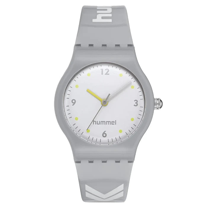 Hummel HM-1006LA-5 women's grey watch with white dial and chevron-pattern silicone strap for contemporary style