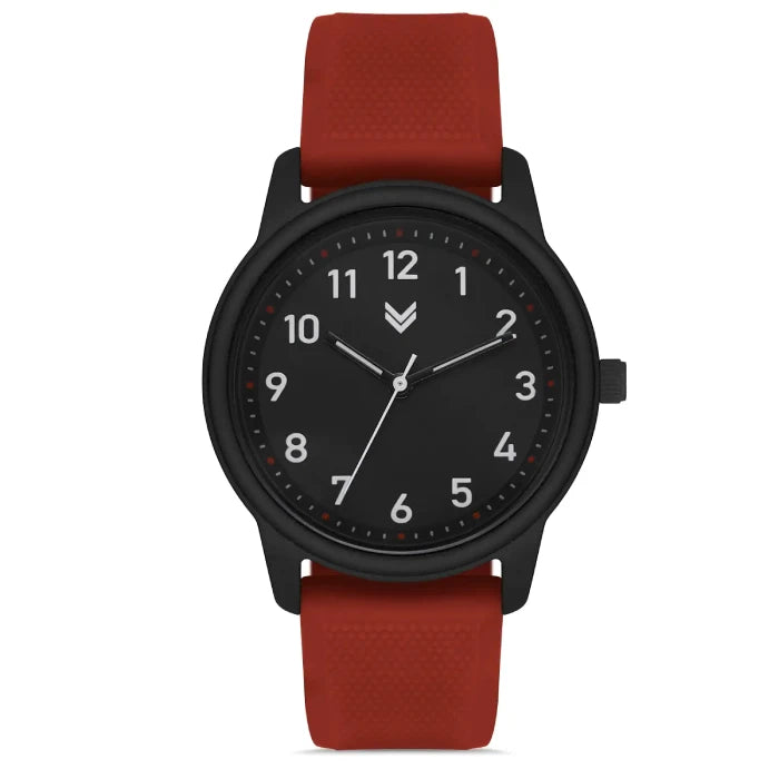 Hummel HM-3001LA-1 women's watch with black dial and red silicone strap for contemporary fashion style