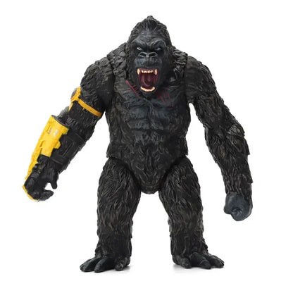 king kong action figure with yellow robot amor from view with angry face