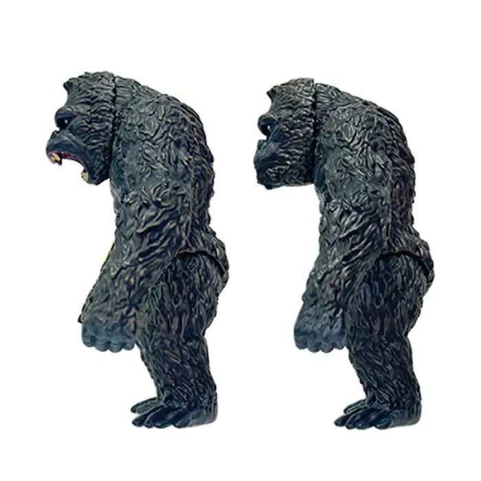 Both king kong action figures with calm and angry face arm left side view