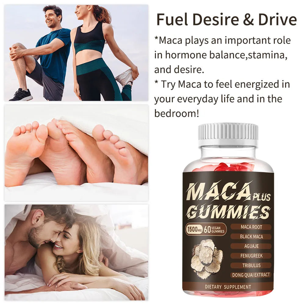 Maca Plus Gummies fuel desire and drive, enhancing everyday energy and bedroom vitality.