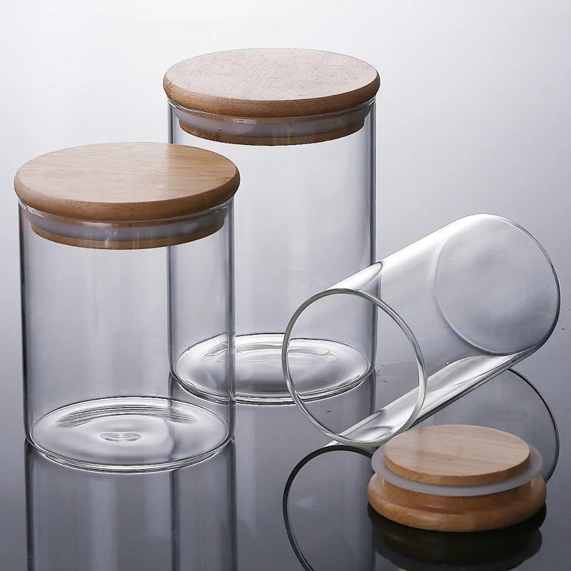 Bamboo-Covered Borosilicate Glass Food Storage Containers - UrSuperMart