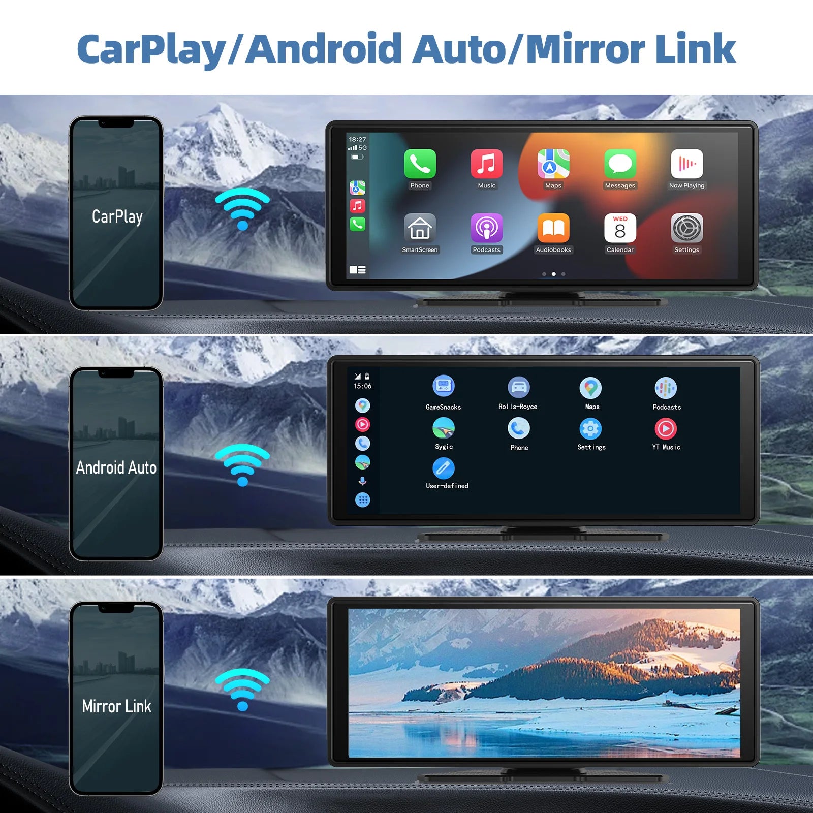 CarPlay Stereo Touchscreen for Any Car with Android Auto