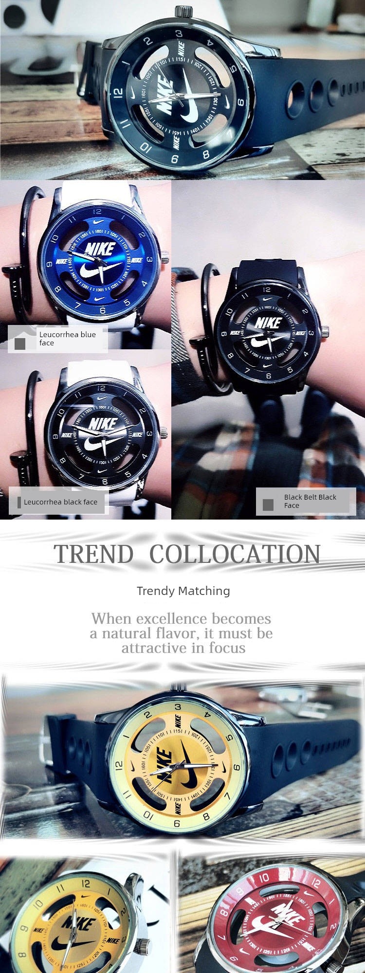 Large Watches for Men and Women with Big Dial and Leather Strap
