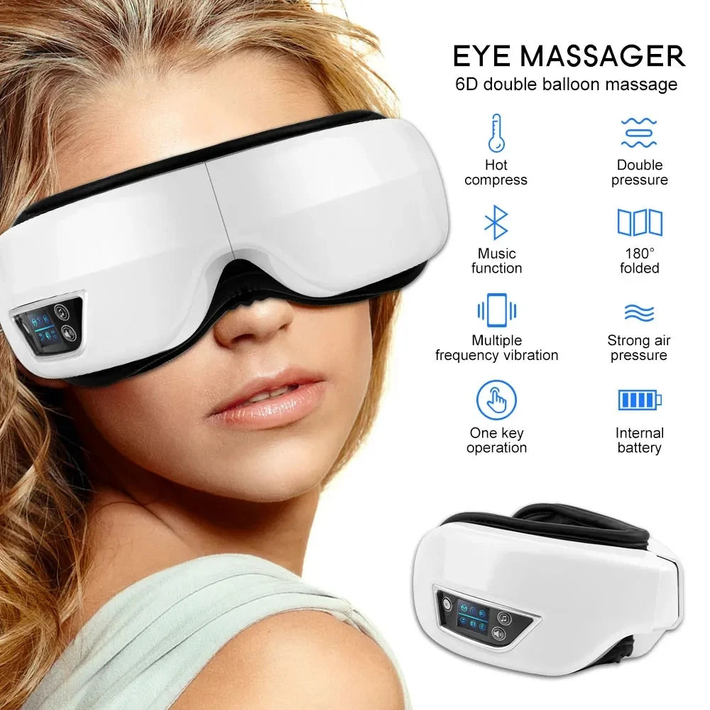Eye Massager for Relaxation and Eye Care with 6D Smart Airbag Technology