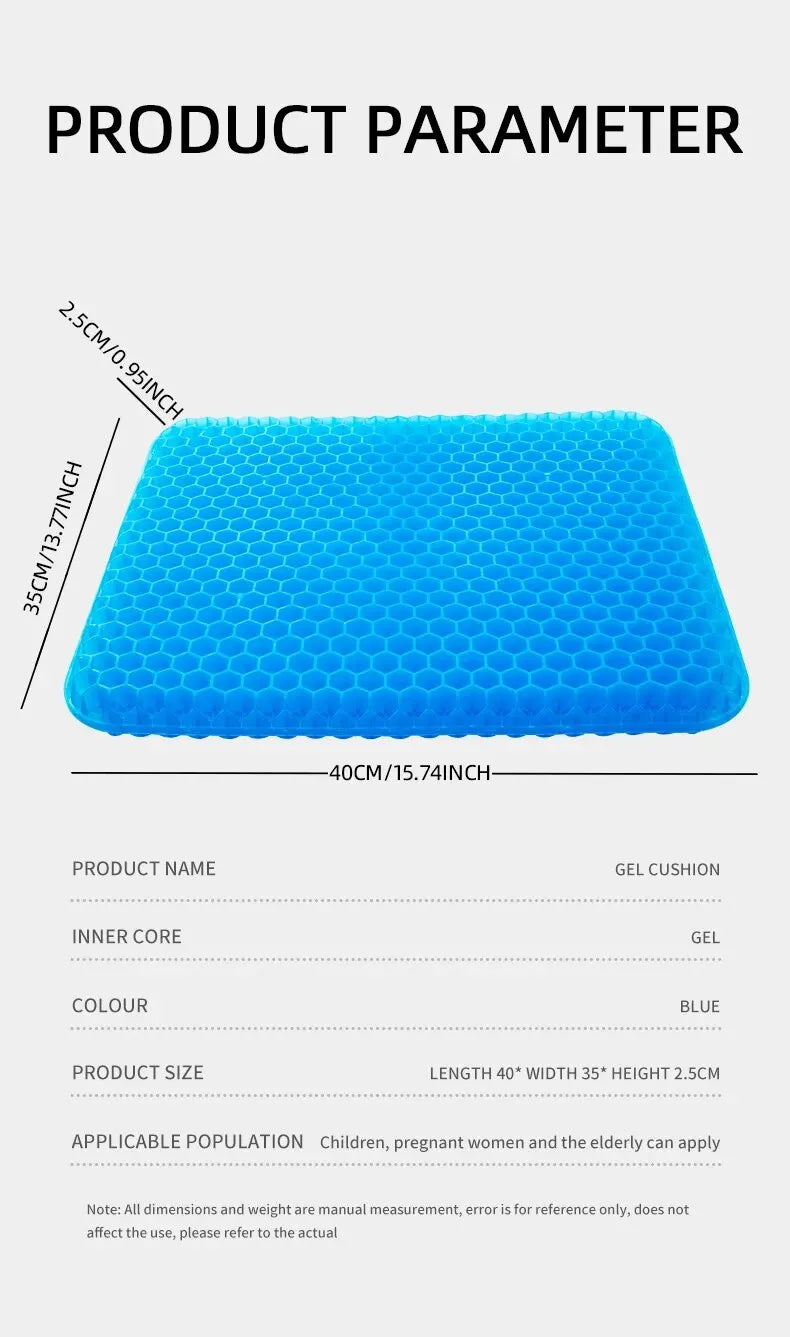 Gel Seat Cushion for Back Pain Relief and Comfort