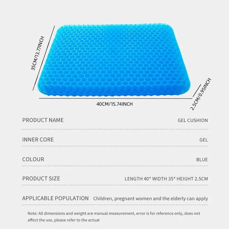 Gel Seat Cushion for Back Pain Relief and Comfort
