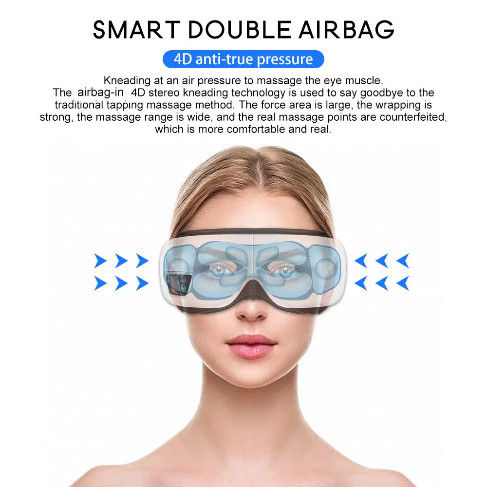 Eye Massager for Relaxation and Eye Care with 6D Smart Airbag Technology