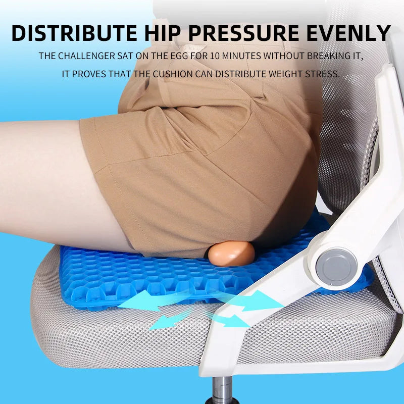 Gel Seat Cushion for Back Pain Relief and Comfort
