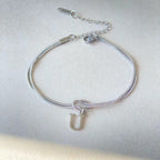 Initial Knot Bracelet Personalized Gold Silver