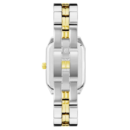 Back view of Anne Klein watch with gold accents.