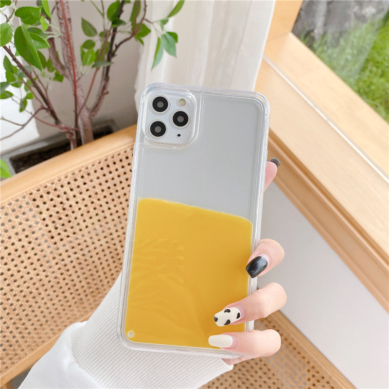 iPhone Case with Pink Liquid Glitter Design
