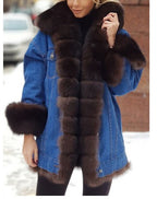 Fur Trim Denim Jacket for Women: Warm & Trendy Style - UrSuperMart