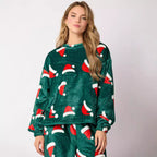 Plush Pajama Set for Women - Cozy & Warm Holiday Sleepwear