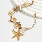 Beach Jewelry Set: Seashell & Starfish Gold Set