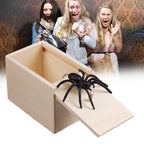 Wooden Prank Box with Realistic Spider for Big Laughs