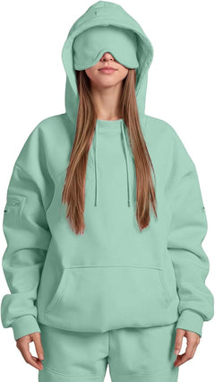 Hoodie with Eye Mask for Undisturbed Rest & Travel Naps