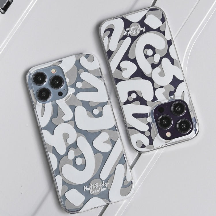 iPhone Case - Waterproof Clear Case with Abstract Geometric Design