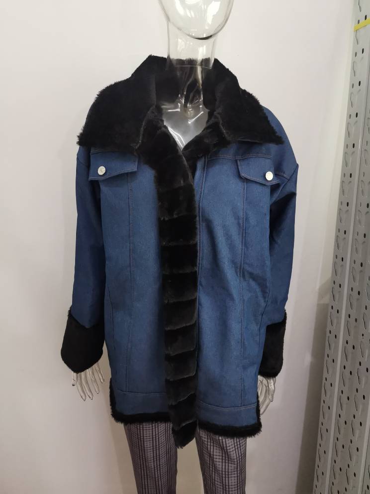 Fur Trim Denim Jacket for Women: Warm & Trendy Style - UrSuperMart