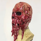 Adult full head scary Halloween mask featuring gory bloody skull with dripping effect.