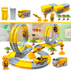 201-piece engineering track set with extended tracks, multiple loops, and detailed accessories.