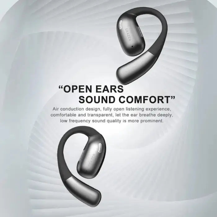 AI-powered translation headset with open-ear air conduction design for comfortable and immersive listening.