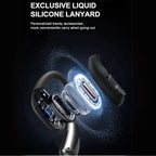 AI-powered translation headset with exclusive liquid silicone lanyard for comfortable and secure carrying.