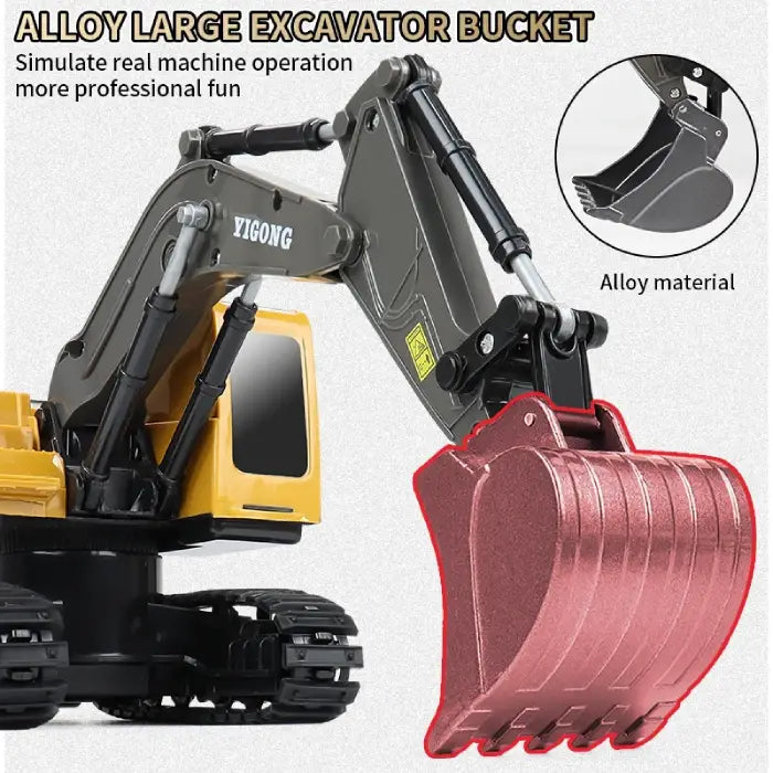 Alloy large excavator bucket toy with real machine simulation for professional and realistic play.