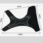 Ankle brace shown flat with measurements 35cm x 29cm x 19cm for sizing reference.