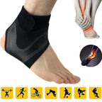 Ankle brace designed for pain relief and support during various sports activities.