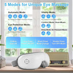 Anti-Wrinkle Eye Massager with five modes including air pressure, heat, vibration, and music.