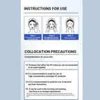 Anti-Wrinkle Peptide skincare steps including application instructions and usage precautions.