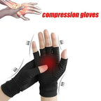 Arthritis Gloves giving targeted hand compression with highlighted palm area to ease discomfort.