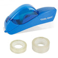 Blue automatic tape dispenser with clear top and two tape rolls included for easy and quick cutting.