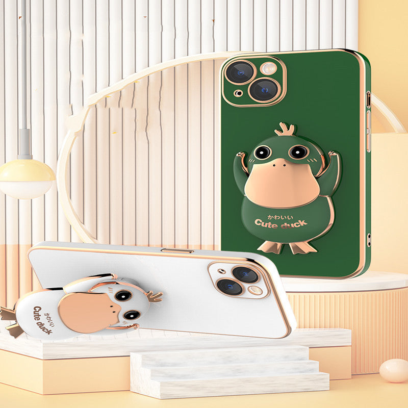 Phone case with adorable 3D duck stand for iPhone 13/14.