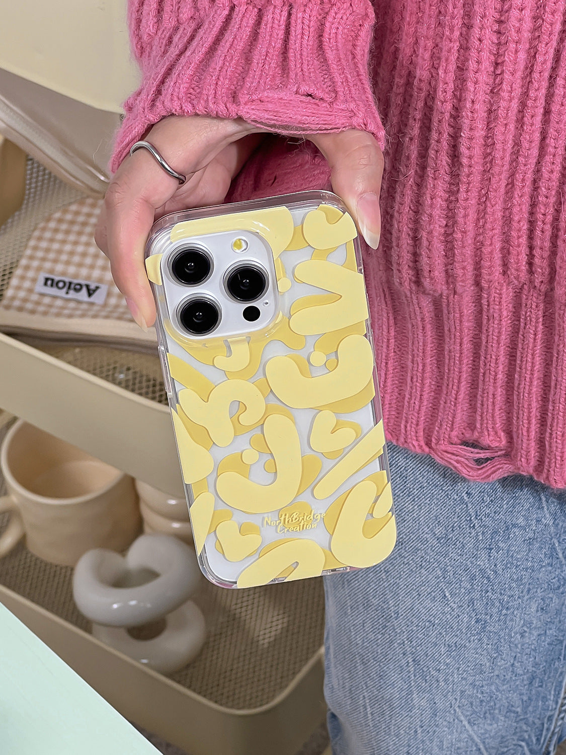 iPhone Case - Waterproof Clear Case with Abstract Geometric Design