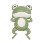 Bath toys in frog design with wall mount option, perfect for organizing or playing in the bathtub.