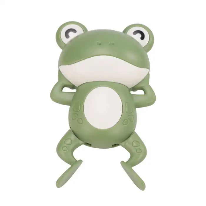 Bath toys in frog design with wall mount option, perfect for organizing or playing in the bathtub.
