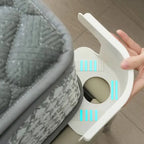 Demonstration of bed sheet secure clips placed under a mattress with anti-slip technology.