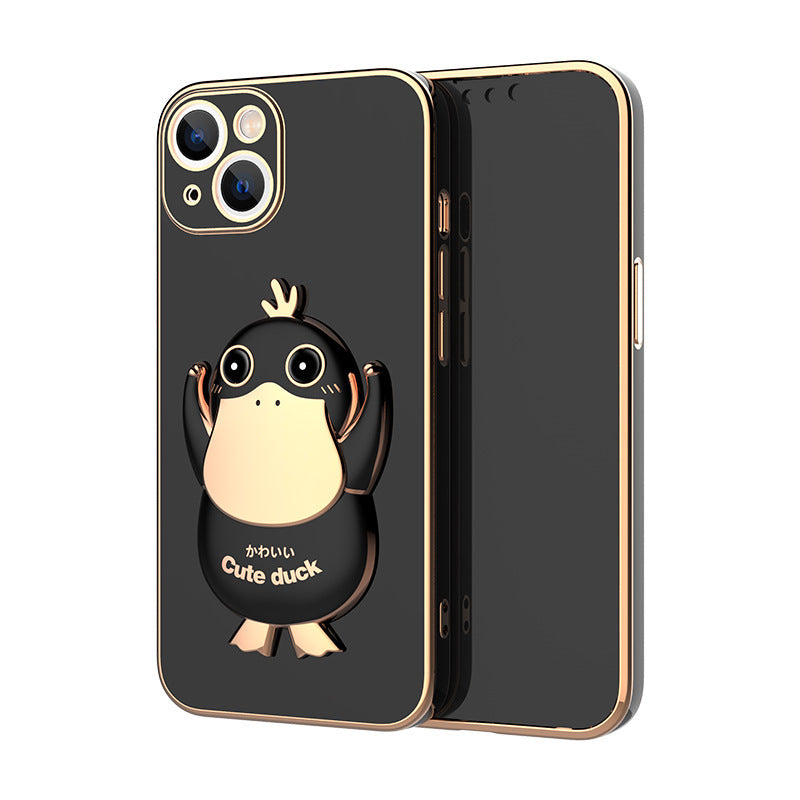 Phone case with adorable 3D duck stand for iPhone 13/14.