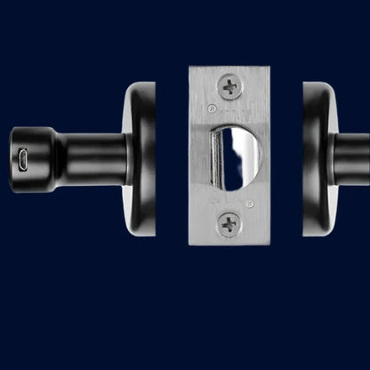 mounting hardware for biometric door lock showing charging port