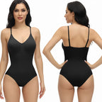 Black full coverage seamless shapewear bodysuit offering targeted compression for post-operative healing and athletic performance support.