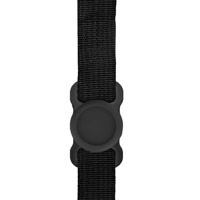 Sleek black GPS Tracker wristband holder attached to a matching black strap for discreet device use.